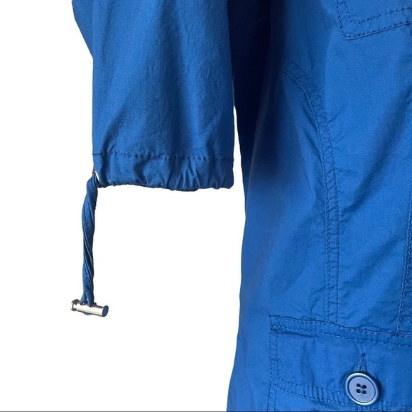 Cleo blue ruffle full front canvas  jacket coat spring summer fall - Picture 9 of 13